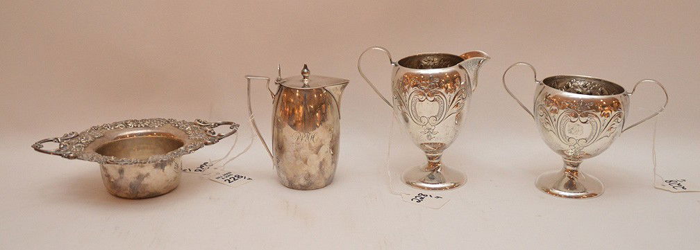 4 Pieces Assorted Sterling. Sugar & Creamer Ht. 4 7/8", (1 of 5)