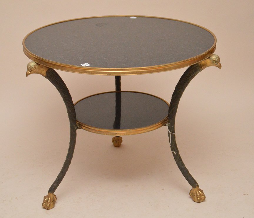 Bronze and Marble Gueridon Table with bird head (1 of 6)