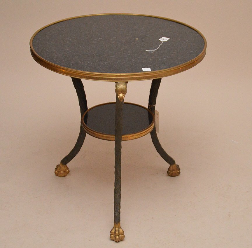 Bronze & Marble Gueridon Table with eagle supports (1 of 5)