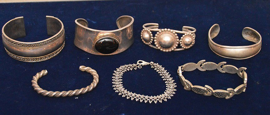 (7) sterling silver assorted bracelets (1 of 3)