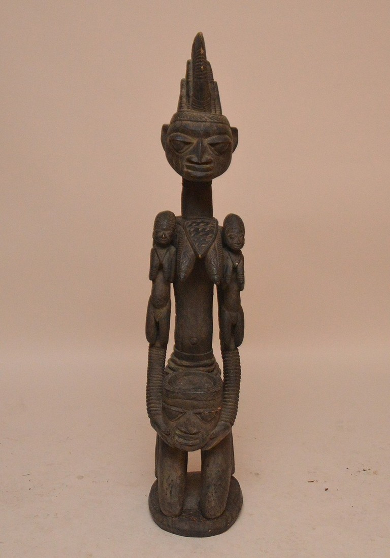 Carved African figure, 46"h: Carved African figure, 46"h