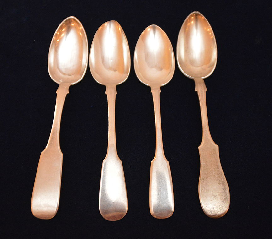 4 Russian  84 Silver Serving Spoons 10oz. Troy (1 of 3)