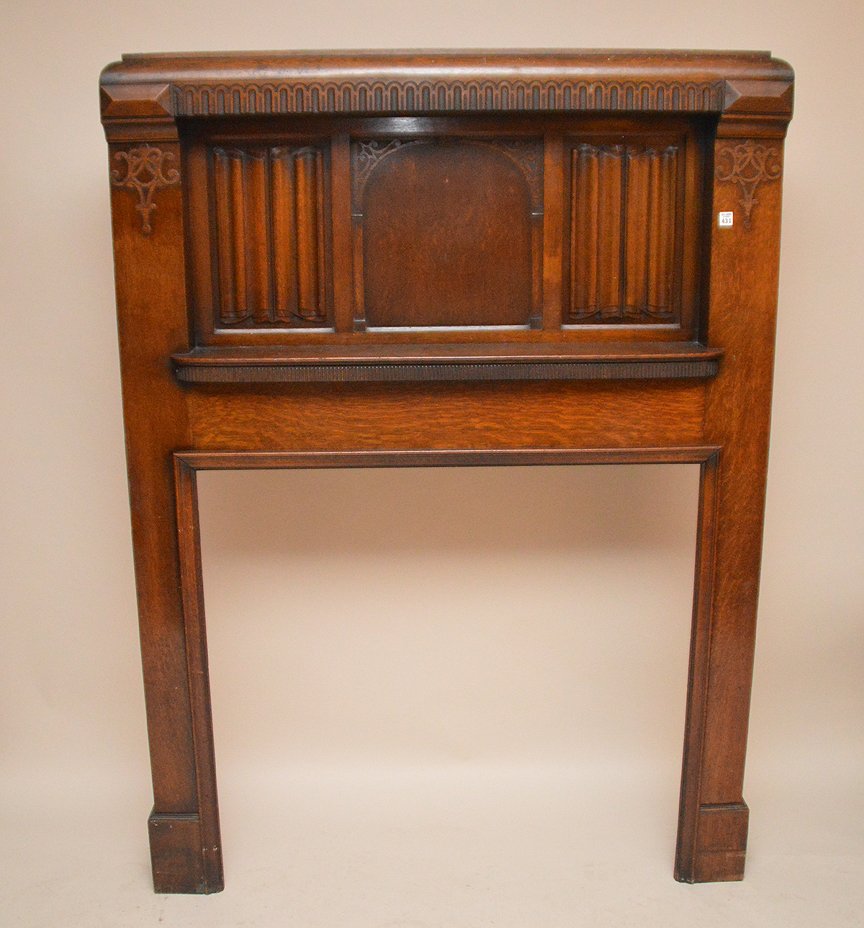 Antique oak fireplace mantle, 72"h x 53"w (1 of 3)