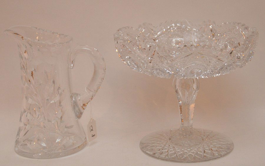 Large Brilliant Cut Glass Compote. Ht. 8 3/4" Dia. 10 (1 of 8)