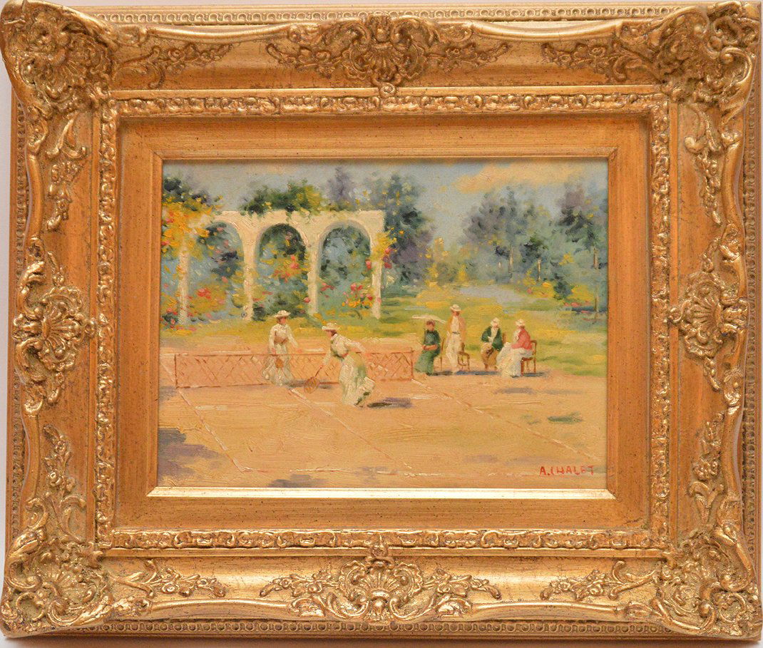 Andre Chalet (French, b. 1954) Beach Time, oil on: Andre Chalet (French, b. 1954) Beach Time, oil on board, signed A. Chalet, 9 in. x 11-1/2 inches.