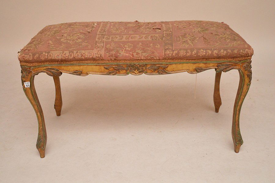 French style bench, 20"h x 37"w x 18"d (upholstery as (1 of 4)