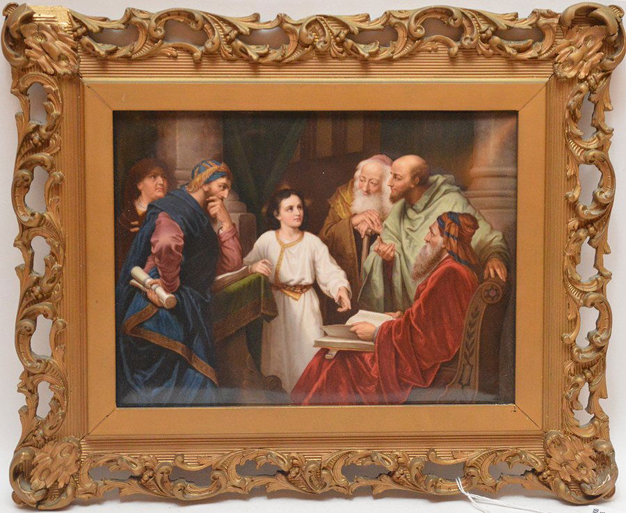 A Fine KPM Painted Porcelain Plaque of Jesus in the (1 of 4)