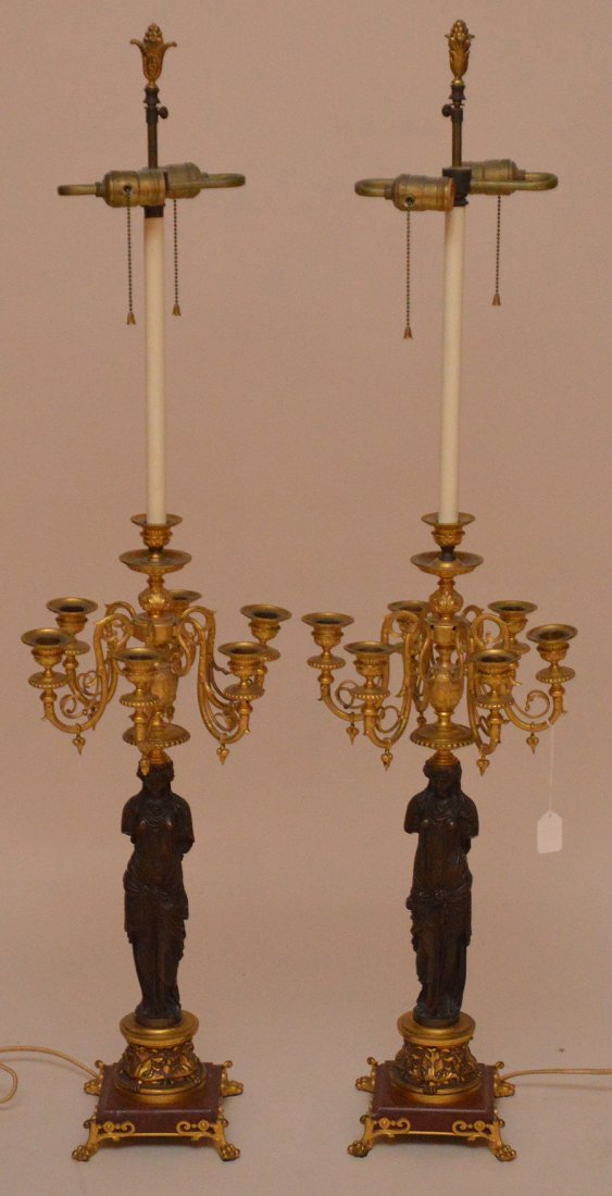 Pair Barbedienne French Empire Gilt & Patinated Bronze (1 of 10)