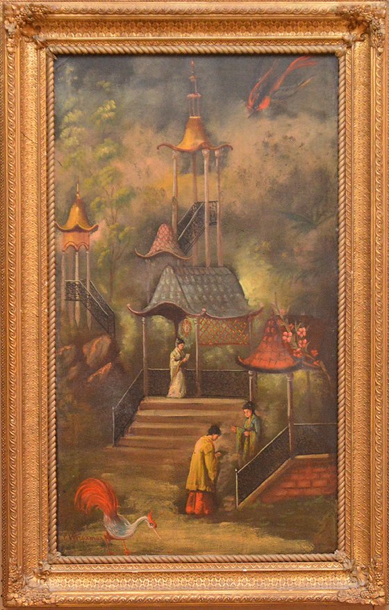 Charles Wirgman Jr. (BRITISH, 1864-1922) oil on: Charles Wirgman Jr. (BRITISH, 1864-1922) oil on canvas-Relined, Japanese Life, 33inches x 18inches