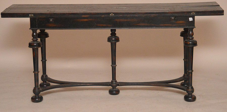 Continental 19th c. folding table, 5 inverted trumpet (1 of 8)