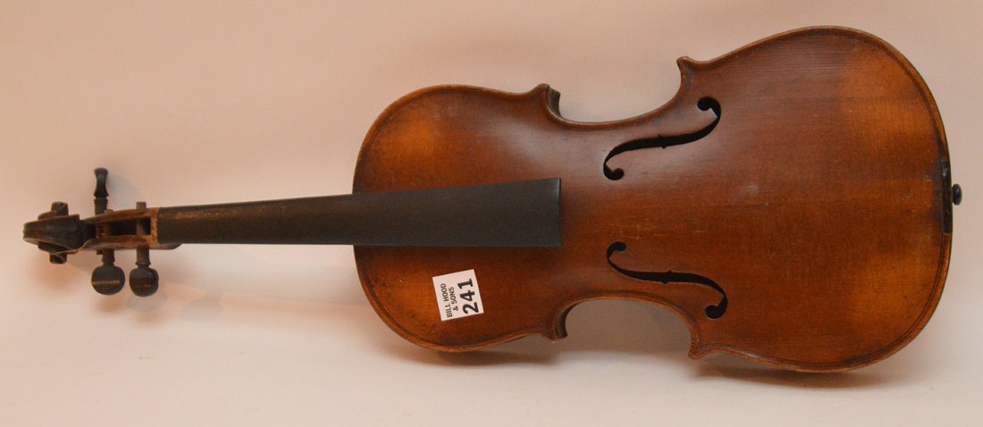 Good Italian Violin circa late 40’s Inserted with a: Good Italian Violin circa late 40’s Inserted with a Stradivarius wood pulp label remnant same color as the inner wood that reads: Antonius Stradivarius Cremonefis Faciebat Anno 17 with the St. Georg