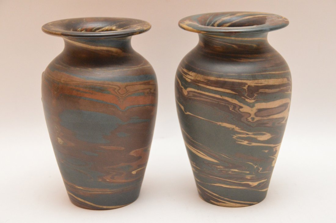 2 Niloak pottery vases, 6 1/4"h (1 of 3)
