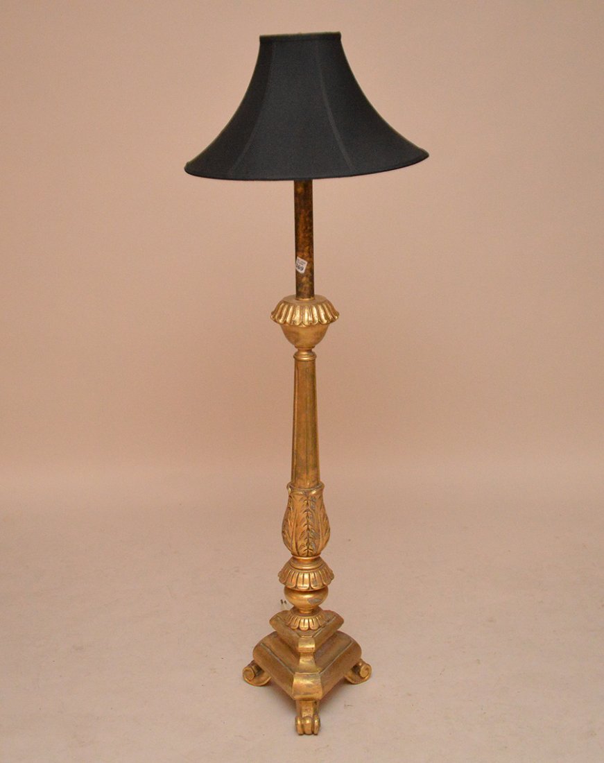 Carved giltwood baroque style floor lamp (1 of 3)