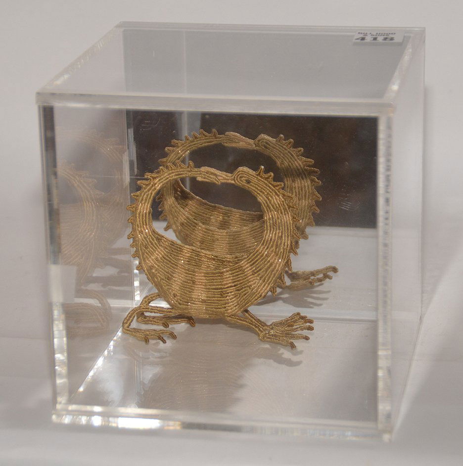 Carol Eckert Basket titled "Uroboros" 1989  3 3/4" x 4 (1 of 9)