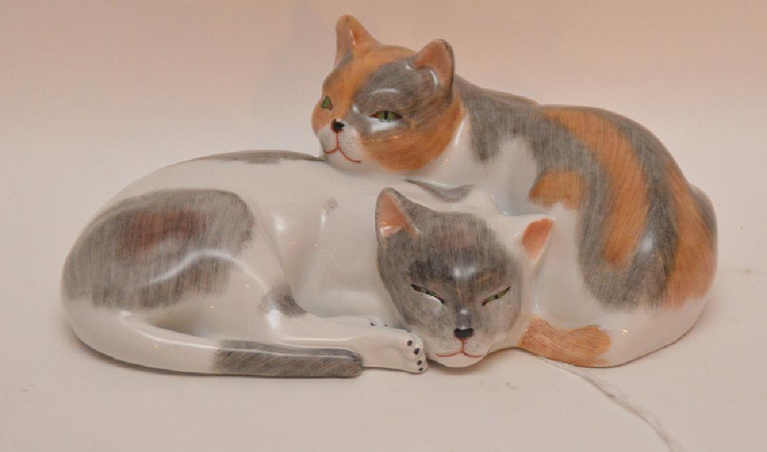 Dresden Porcelain Two Cat's Group. Condition: good.: Dresden Porcelain Two Cat's Group. Condition: good. Lth. 7"