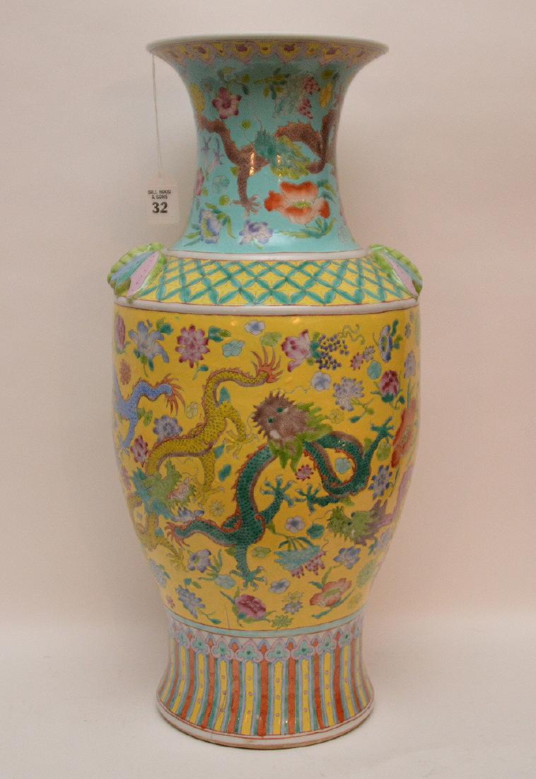 Large Antique Porcelain Vase.  Condition: the vase has (1 of 8)