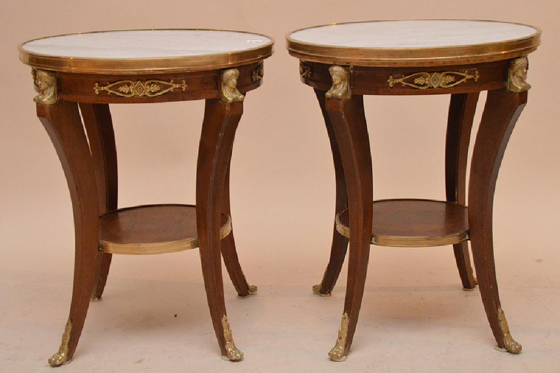 Pair 2 tier side tables (match above) with bronze (1 of 5)