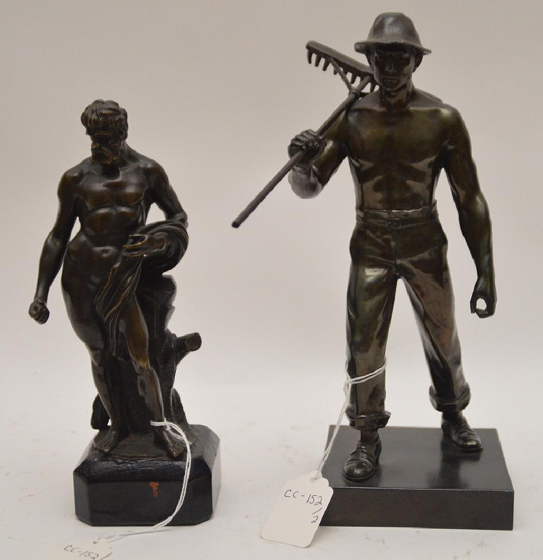 19th Century Classical Roman Bronze Figure on a wood (1 of 4)