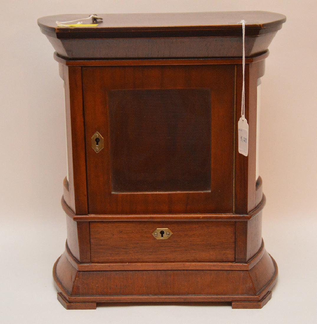 19th c. English mahogany & glass case, 13"h x 12"w x: 19th c. English mahogany & glass case, 13"h x 12"w x 8"d