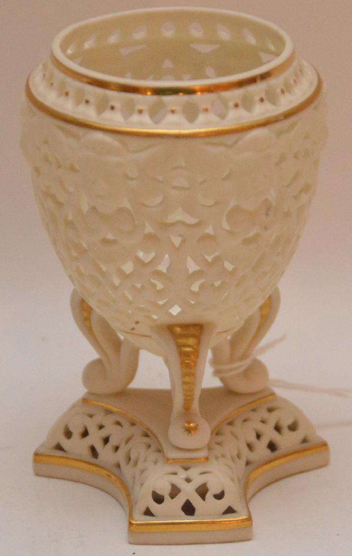 Royal Worcester Porcelain Reticulated Cabinet Vase. (1 of 4)
