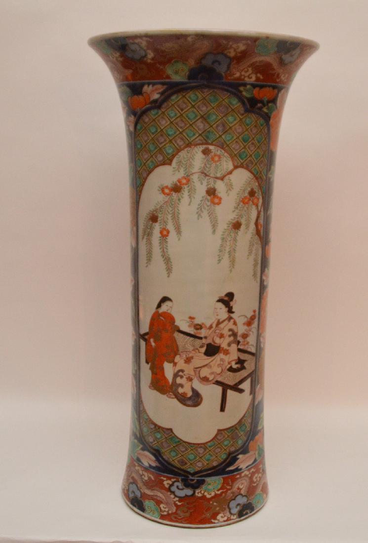 19th c. Japanese Imari porcelain umbrella stand, 24"h x (1 of 7)