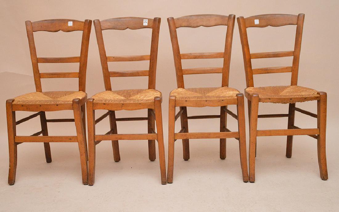 Set Four 19th Century French Chairs  ladder back with (1 of 3)