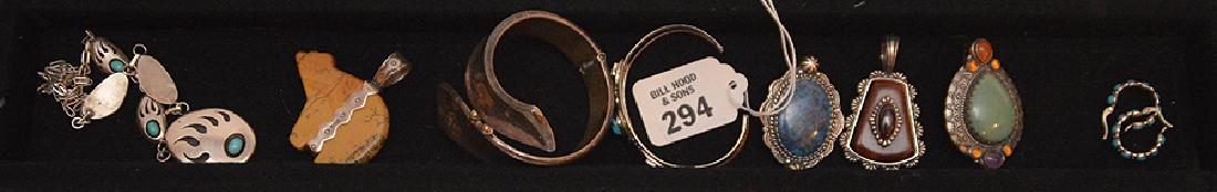 8pcs. Assorted sterling silver jewelry, incl; bear paw (1 of 5)
