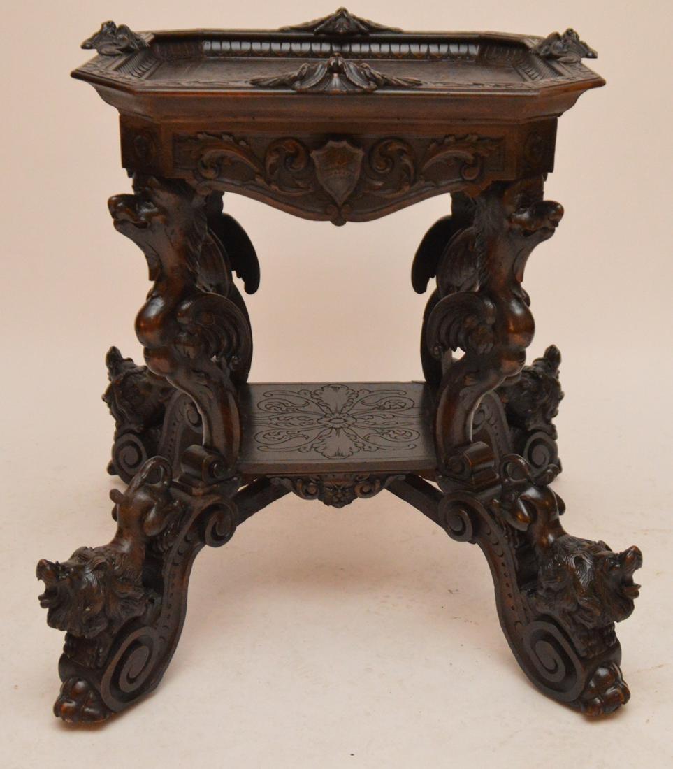 Asian/Indo carved occasional table, 31"h x 27"w (1 of 9)