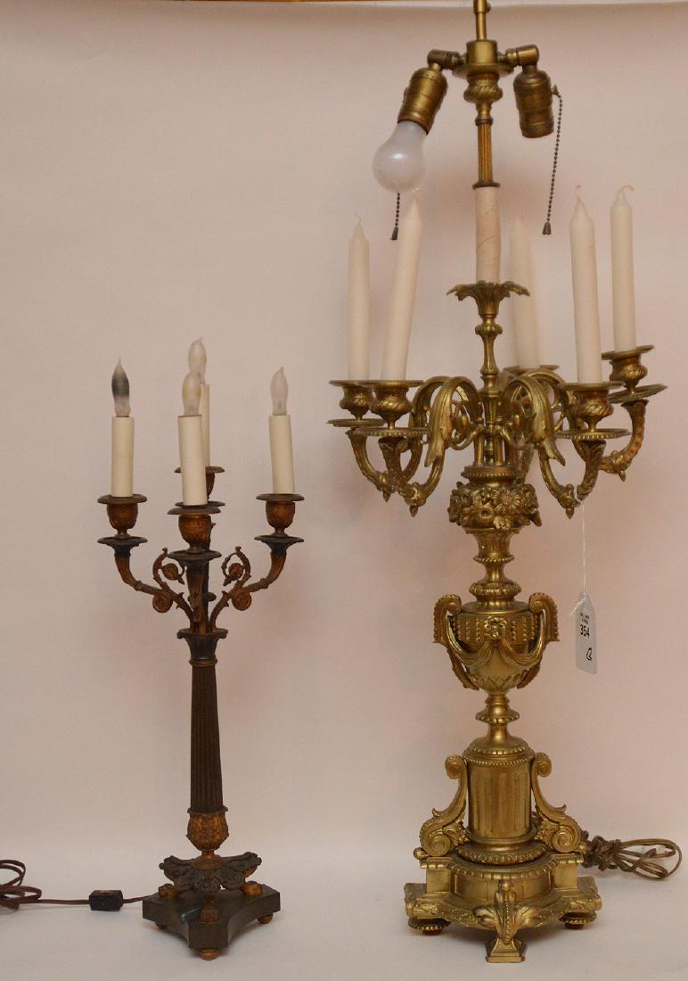 2 bronze Candelabras, 4 light (21 1/2"h) and 5 light (1 of 7)