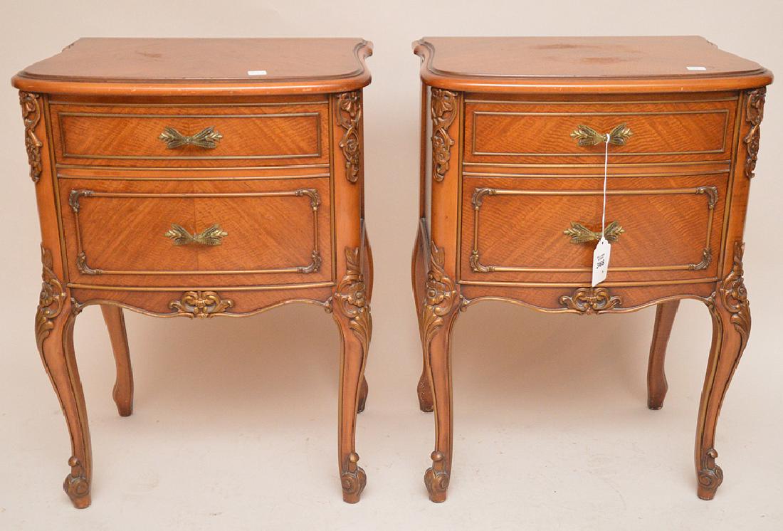 Pair mahogany 2 drawer stands with bronze pulls, 28 (1 of 4)