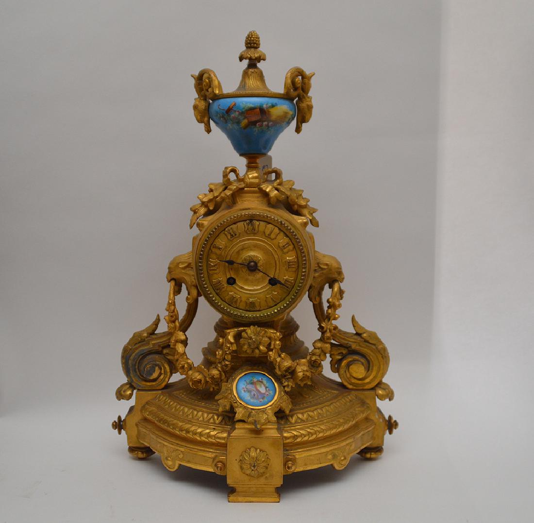 French Gilt Bronze & “Sevres” Porcelain Clock with time (1 of 10)