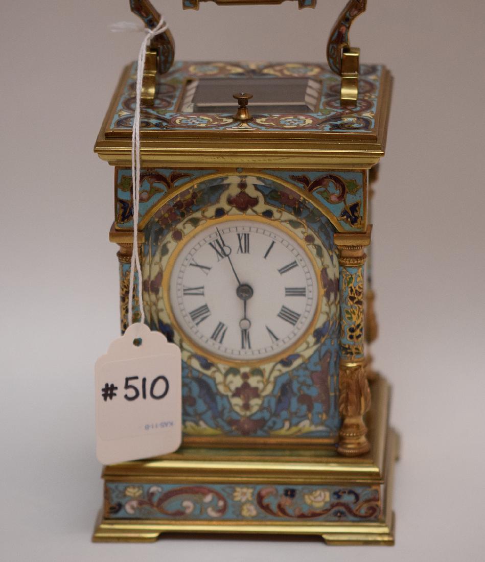 19th Century French Cloisonné Enamel Carriage Clock (1 of 8)