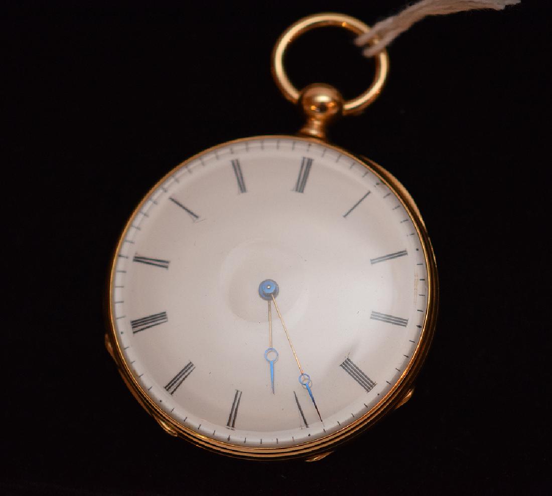 18K Yellow Gold Girod 4 Ruby Pocket Watch.  The middle (1 of 4)