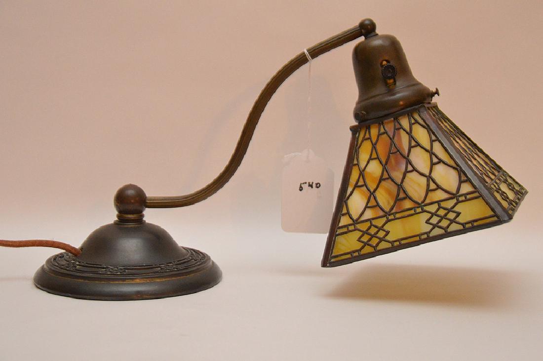 Antique HANDEL signed bronze and leaded glass (1 of 5)