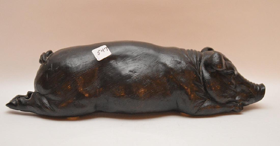 Reclining PIG bronze sculpture 17 ½” long and 5 ½” high (1 of 3)