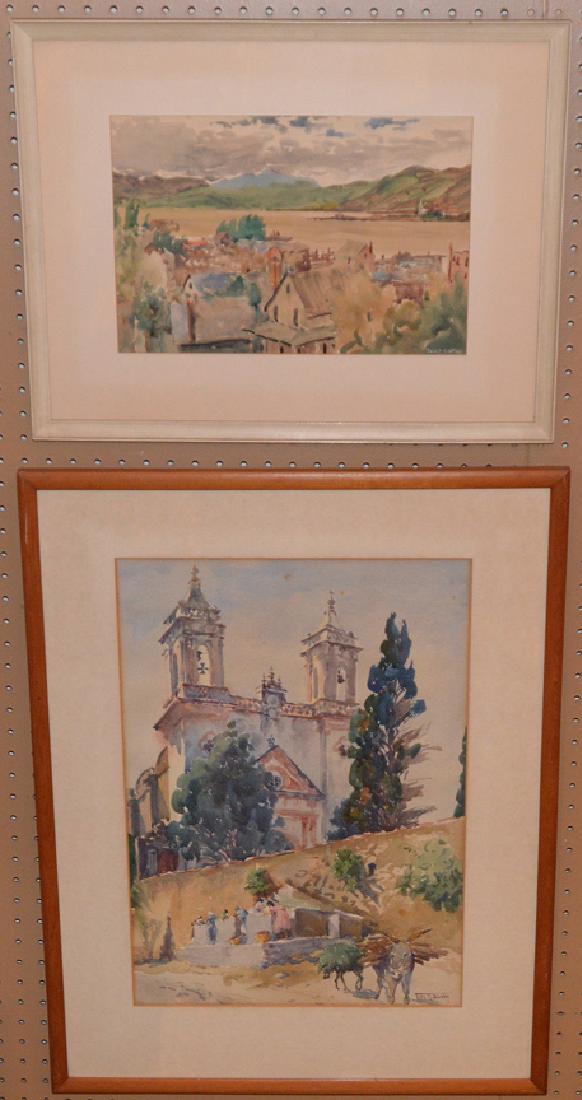 Pr. Of watercolors by Jane Stanley, 14in x 9inches and: Pr. Of watercolors by Jane Stanley, 14in x 9inches and 14-1/2in x 21in.