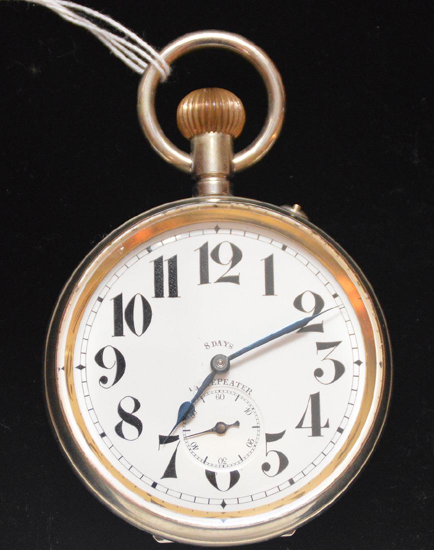 Silver Plated 8 Day ¼ Hour Repeater Travel Clock with (1 of 6)