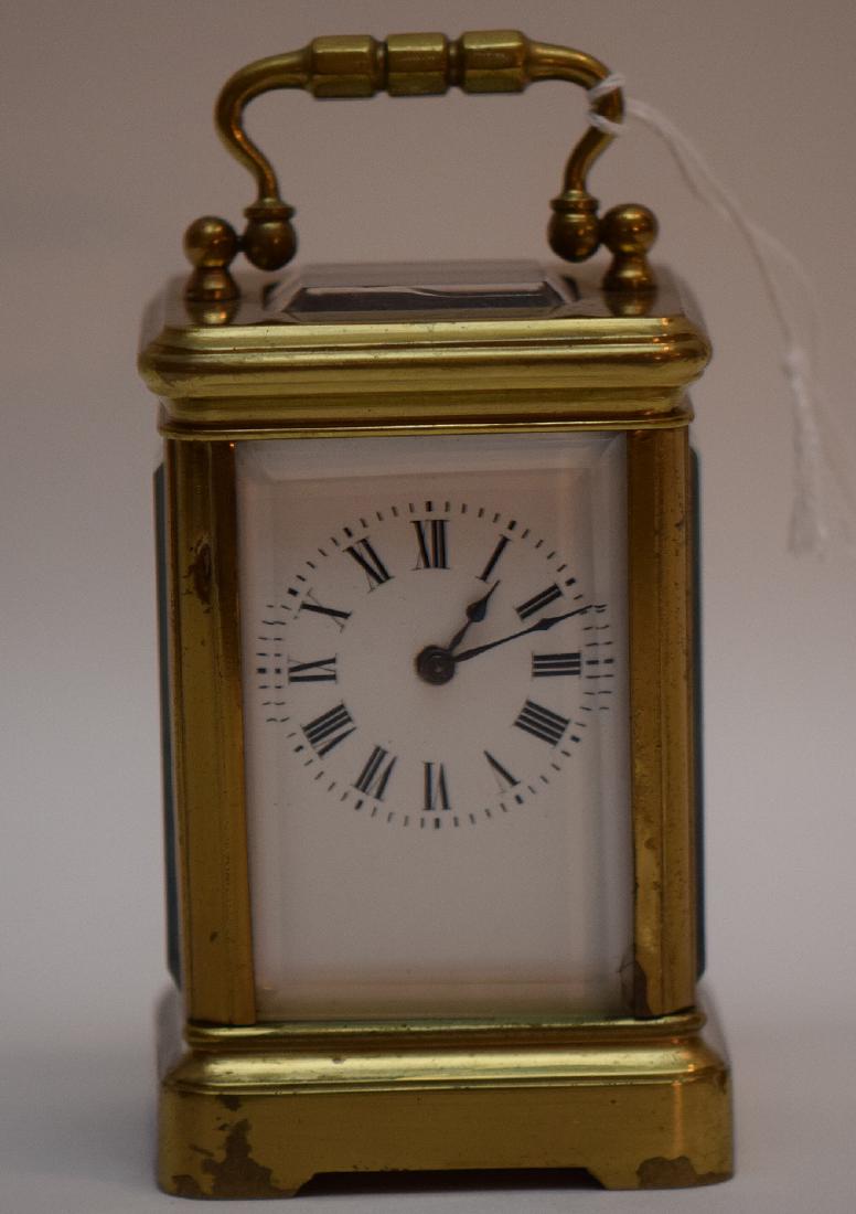 Petite French Carriage Clock.  Condition: small flakes (1 of 5)