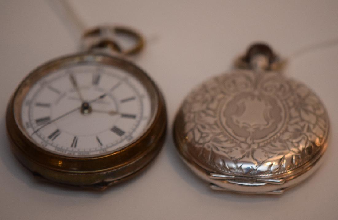 Lot 2 Antique Pocket Watches.  1 Brass Case Centre (1 of 6)