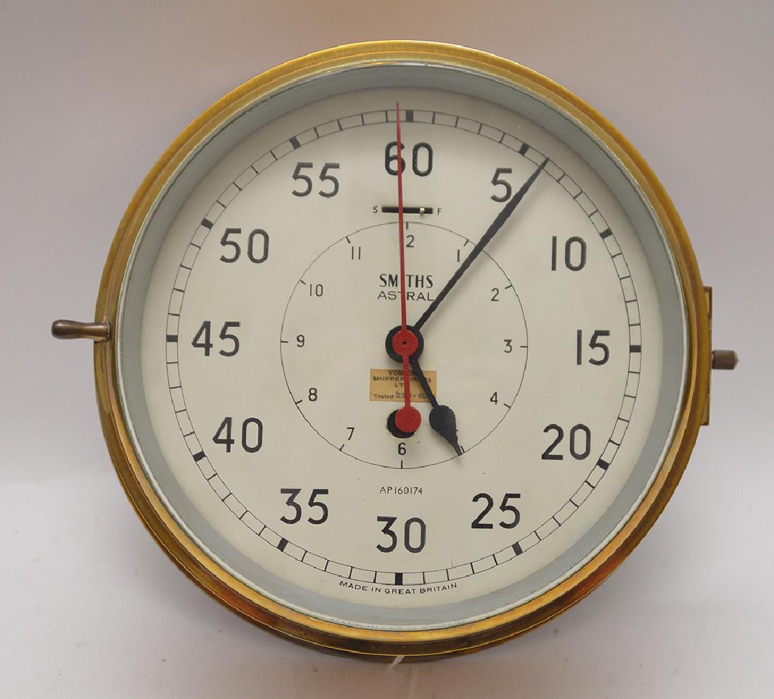 Smiths Astral Brass Ships Clock. Condition: good and: Smiths Astral Brass Ships Clock. Condition: good and working. Dia. 10 ¼”