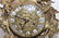 French Bronze Clock with scroll & grape vine design and - 2