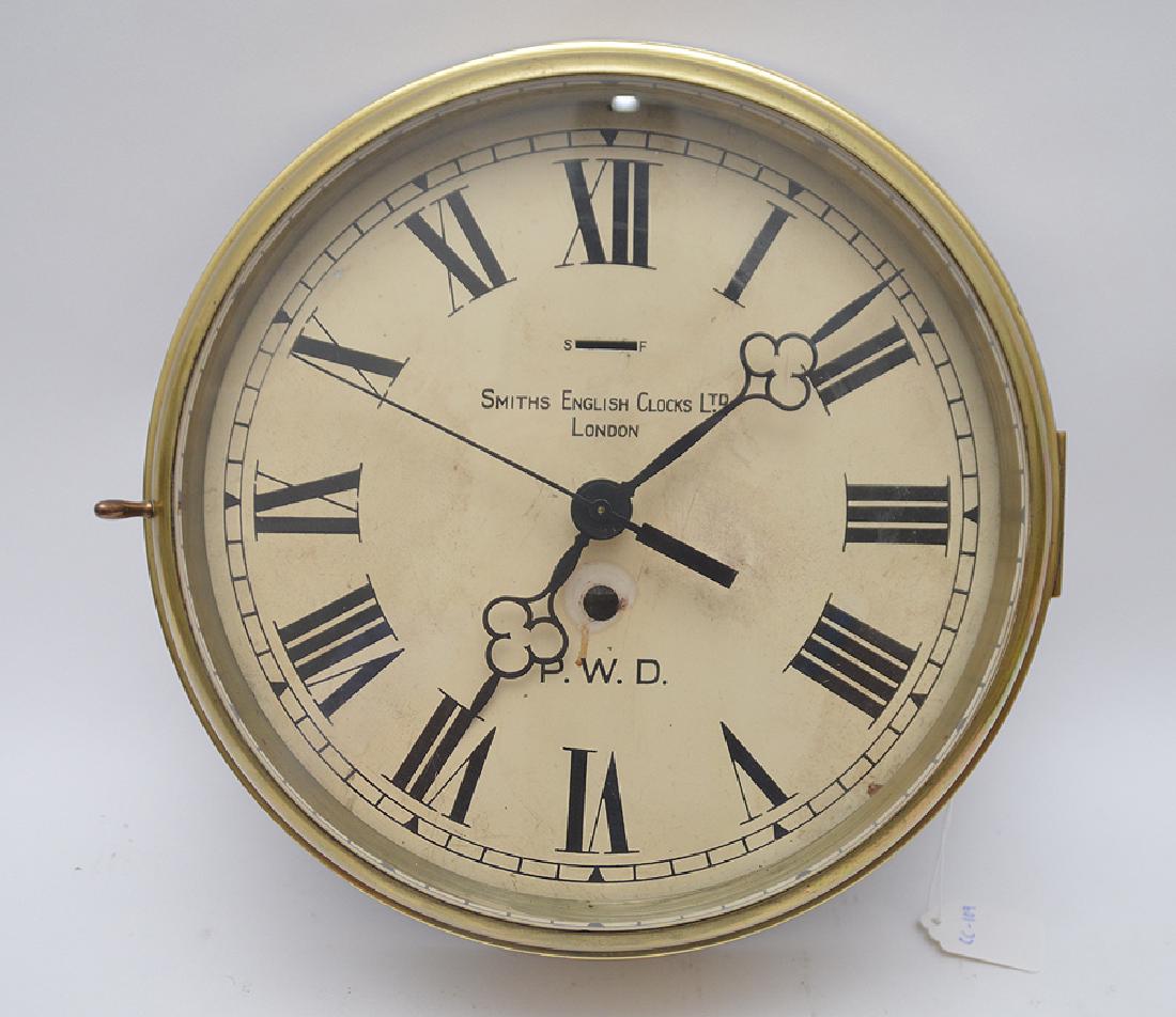 Smith’s Brass Ship’s Clock.  The dial with Roman (1 of 5)