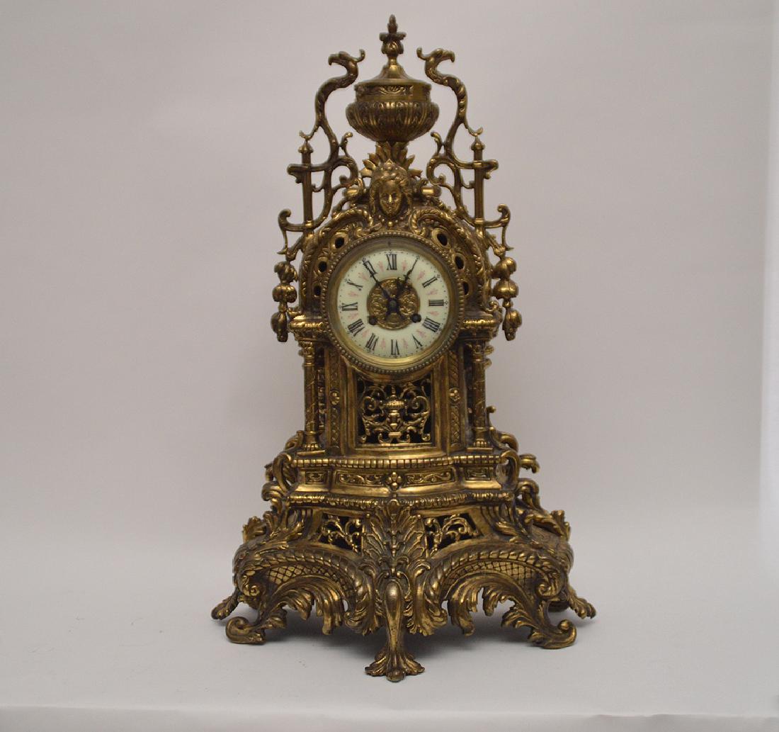 Antique Bronze Clock with time and strike movement. (1 of 8)