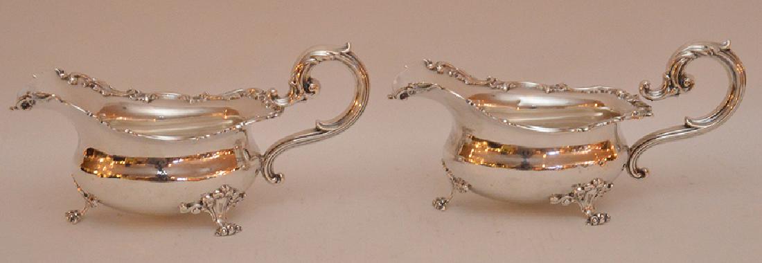 Pair Black Star & Frost Sterling Gravy Boats. (1 of 4)