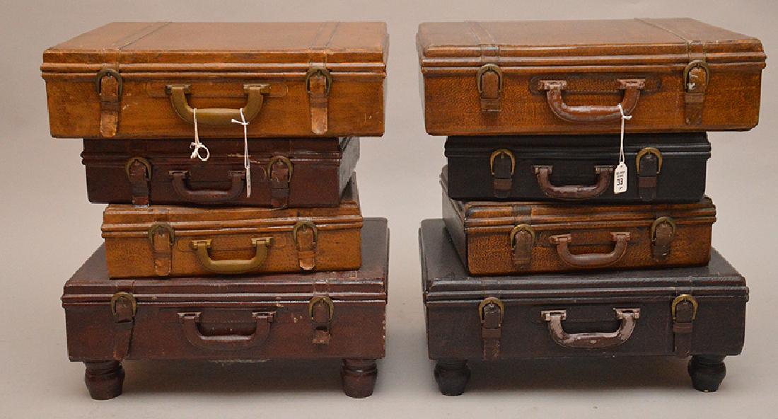 Pair luggage lamp tables each with 4 drawers, 16"h x (1 of 9)