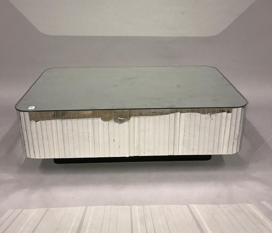 Mirrored mid-century coffee table, 17"h x 45"w x 27"d (1 of 3)