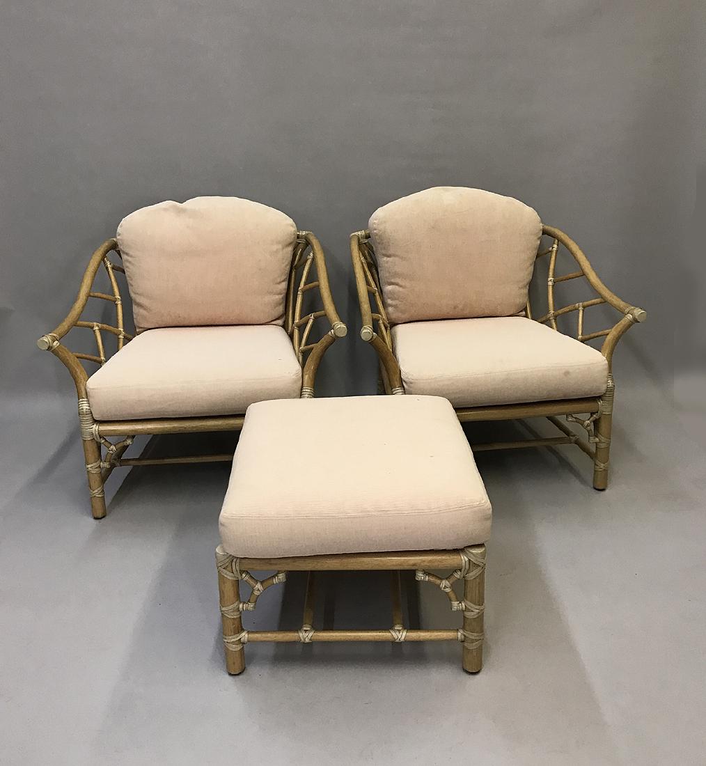 Pair McGuire rattan chairs with one ottoman, chairs (1 of 7)