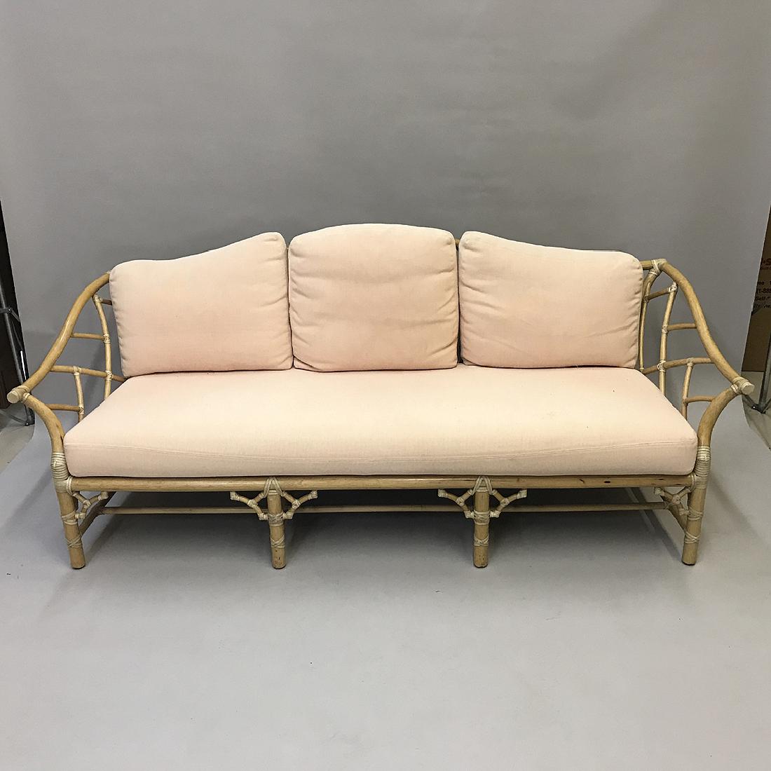 McGuire rattan sofa, 32"h x 75"w x 33"d (1 of 6)
