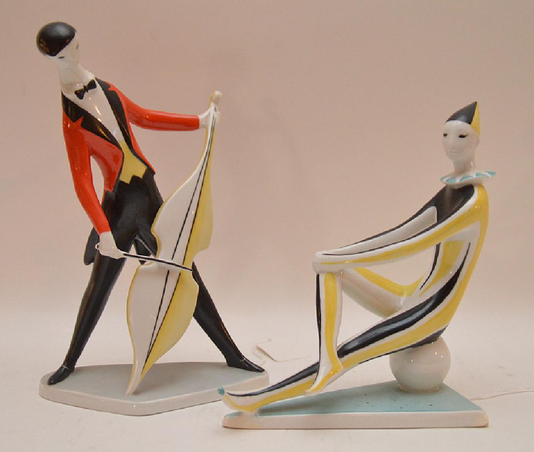 2 Zsolnay porcelain figures, largest 8 1/2"h: 2 Zsolnay porcelain figures, largest 8 1/2"h