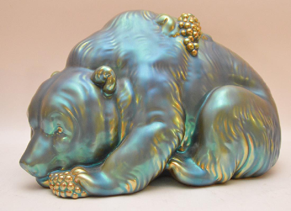 Large Zsolnay porcelain bear with iridescent glaze, 8 (1 of 5)